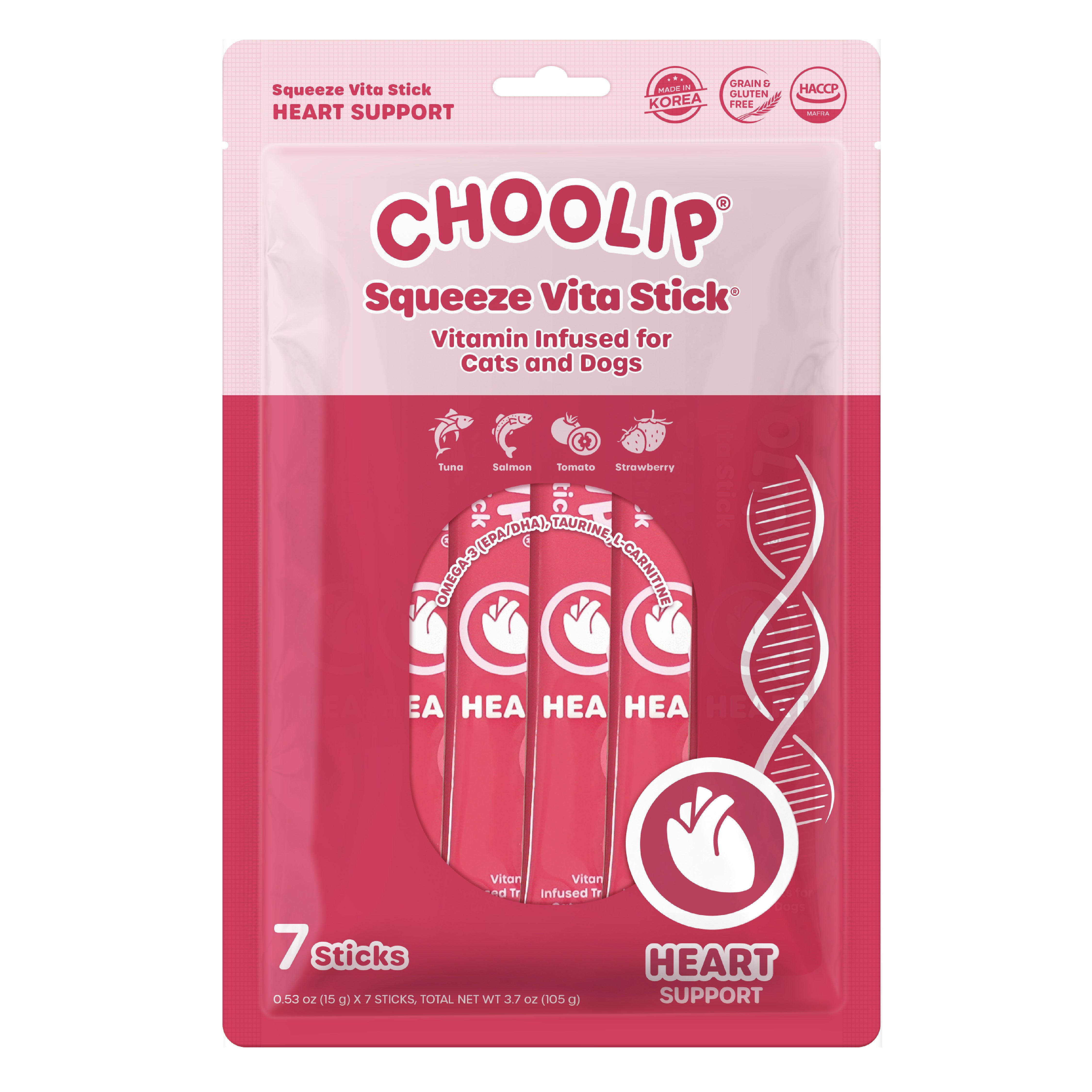 Squeeze Vita Stick Heart for Cats & Dogs | 7 Sticks – Choolip