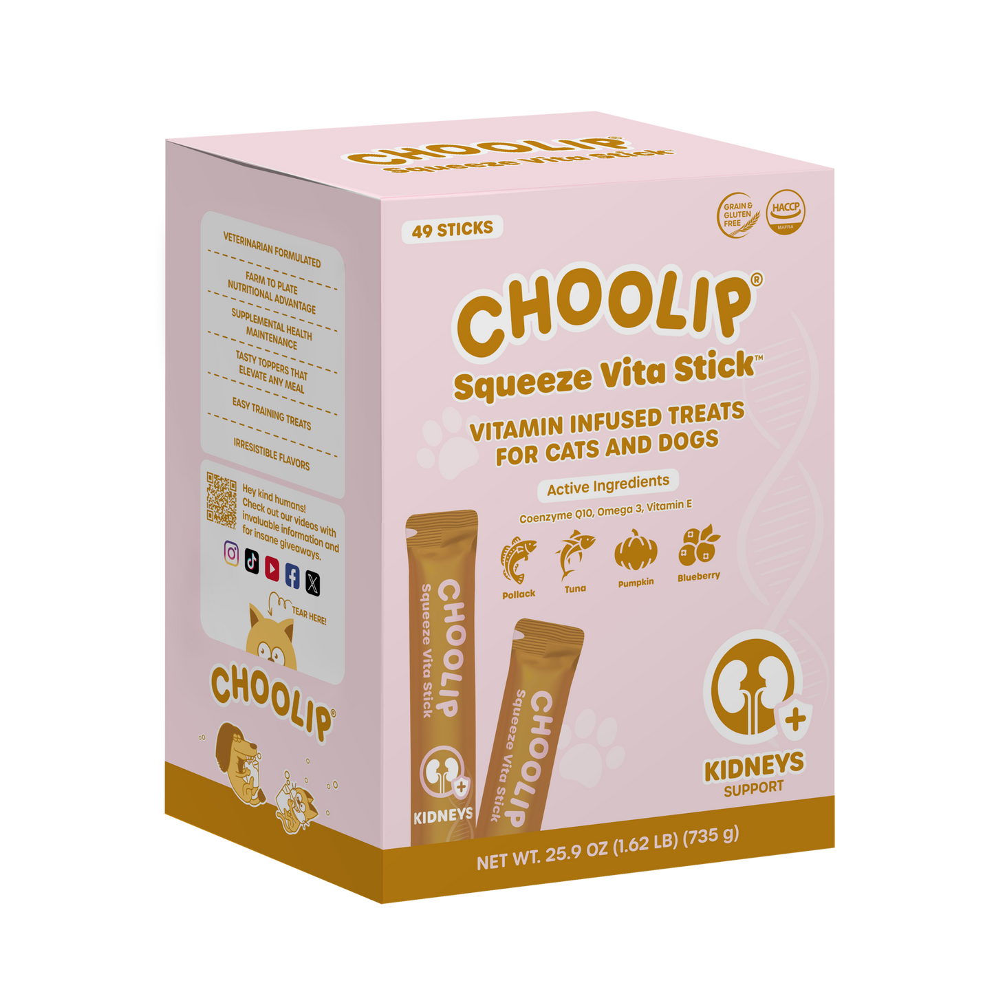 Squeeze Vita Stick Kidneys Grab & Go Box (49 Sticks)
