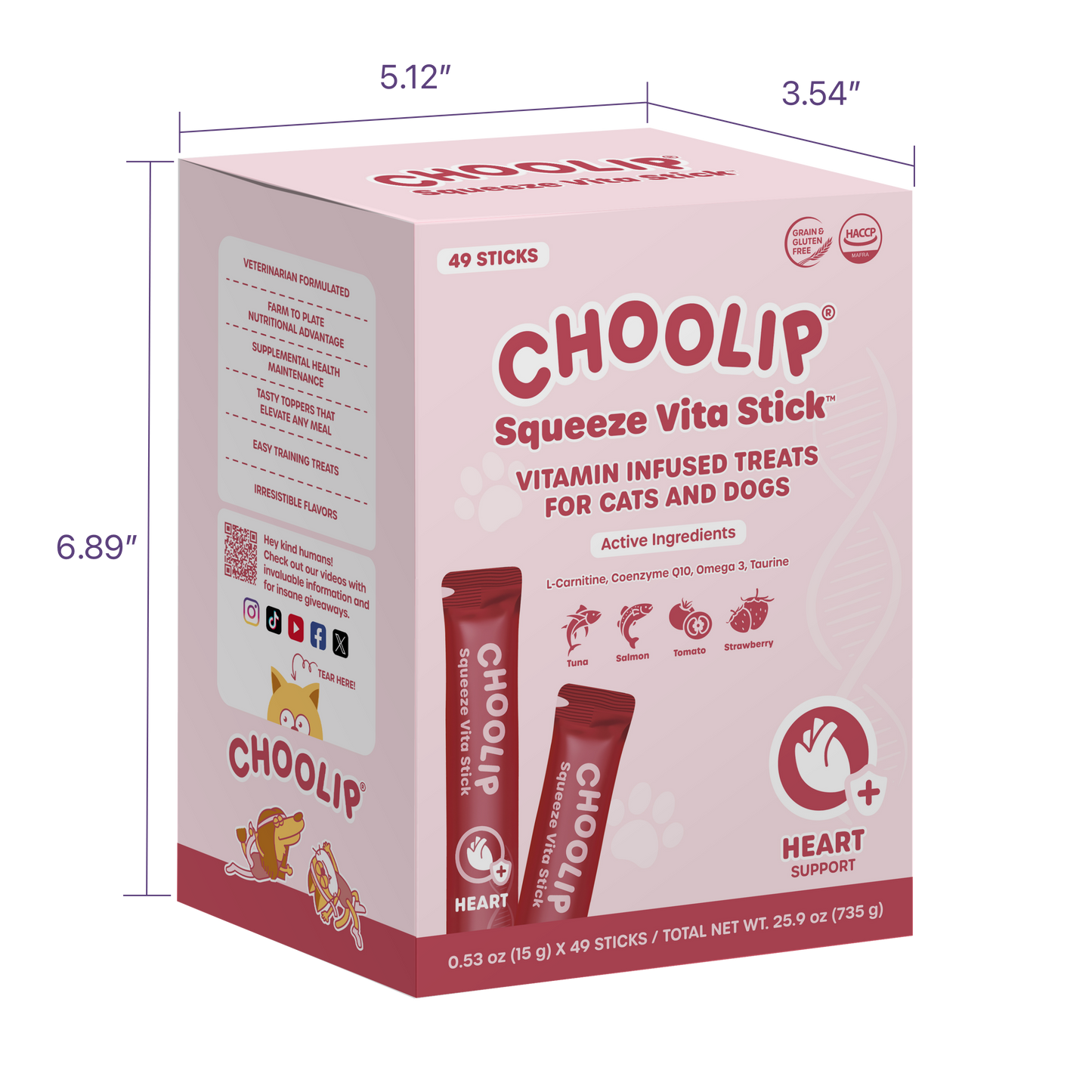 Squeeze Vita Stick Heart Grab & Go Box (49 Sticks)