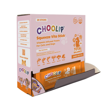 Choolip Squeeze Vita Stick packaging for cats and dogs on a white background