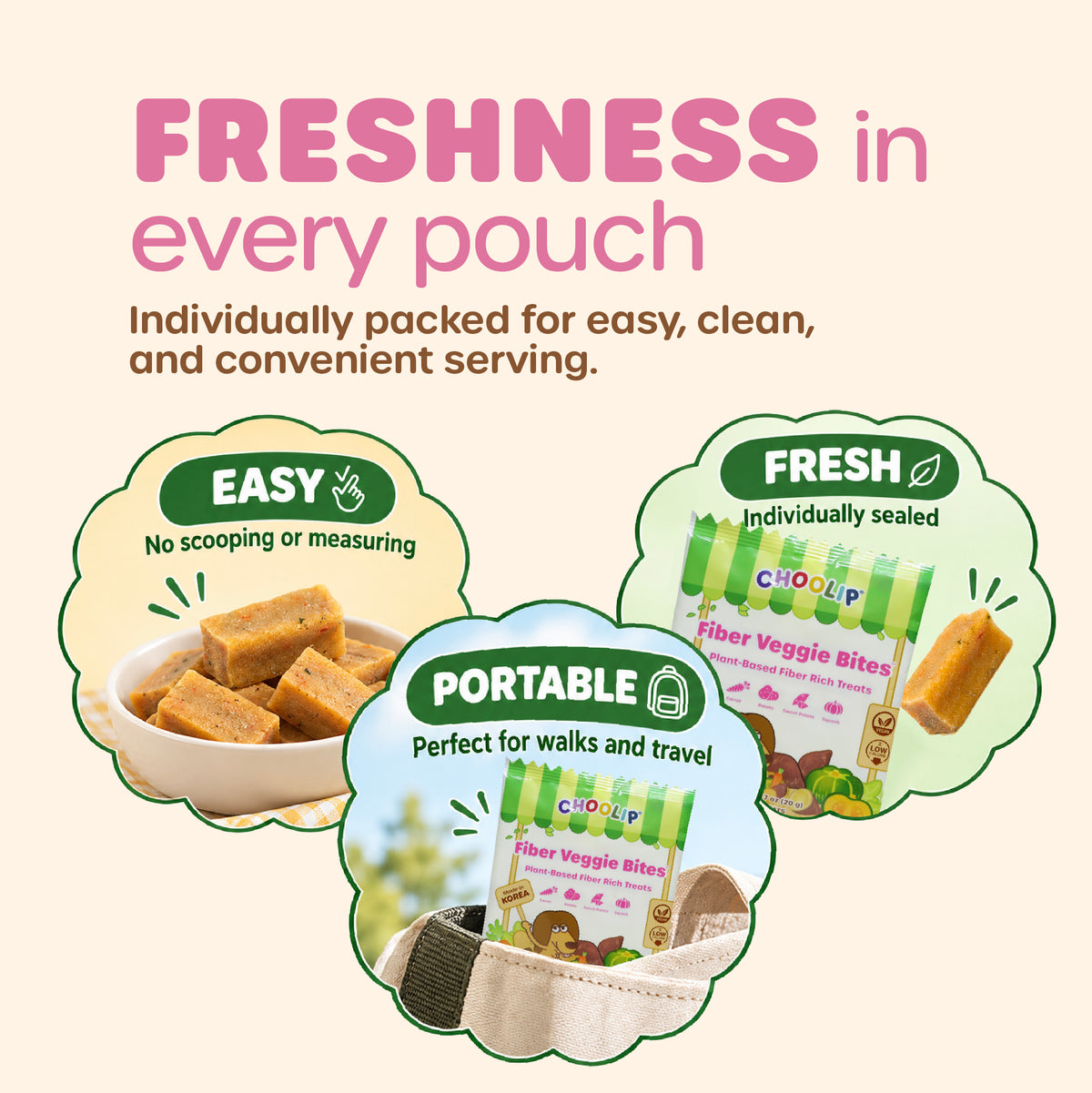 Fiber Veggie Bites (Box, 0.7 oz × 30 Pouches)