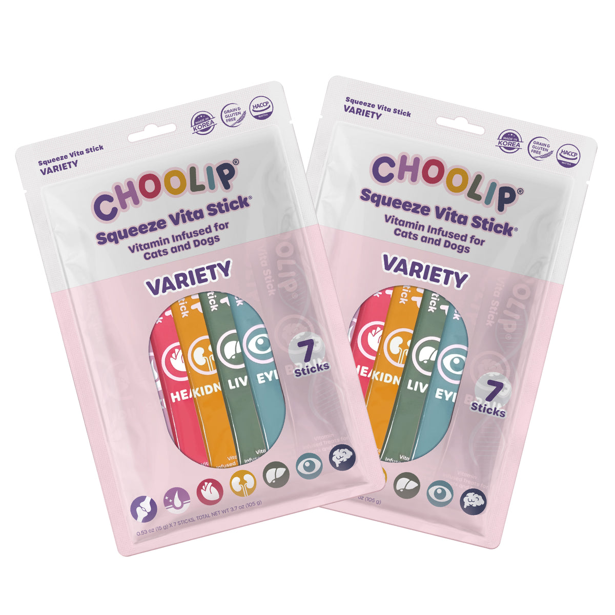 Variety Squeeze Vita Stick pouches, two