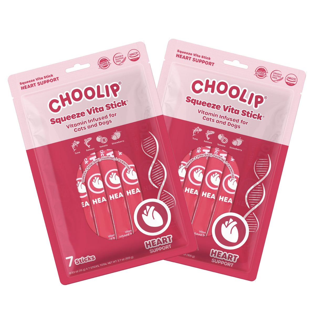 Heart Squeeze Vita Stick pouches, two