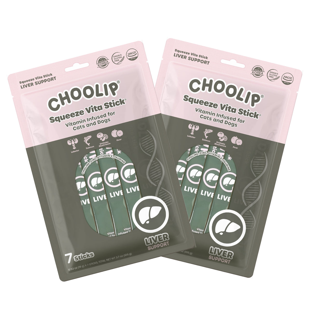 Liver Squeeze Vita Stick pouches, two